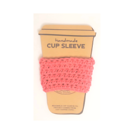 This Pink Coffee Cozy is made with love by 3ChickswithSticks! Shop more unique gift ideas today with Spots Initiatives, the best way to support creators.