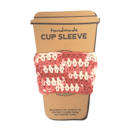 This Red and White Coffee Cozies is made with love by 3ChickswithSticks! Shop more unique gift ideas today with Spots Initiatives, the best way to support creators.