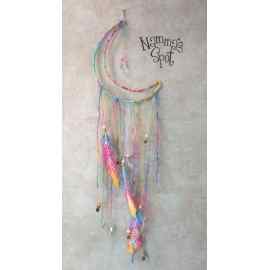 This Rainbow Boho Style Crescent Moon Dream Catcher is made with love by Namma's Spot! Shop more unique gift ideas today with Spots Initiatives, the best way to support creators.