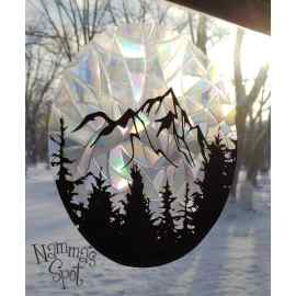 This Take Me To The Mountains Prismatic Rainbow Sun Catcher Window Decal is made with love by Namma's Spot! Shop more unique gift ideas today with Spots Initiatives, the best way to support creators.
