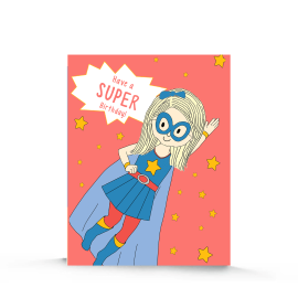 This Super Girl Birthday Card | Birthday Cards for Girls | Superhero Birthday Card | Superhero Birthday | Girl Power | Girl with a Cape is made with love by Stacey M Design! Shop more unique gift ideas today with Spots Initiatives, the best way to support creators.