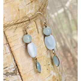 This Blue lace agate and Aqua chalcedony earrings by Earth Karma is made with love by EARTH KARMA! Shop more unique gift ideas today with Spots Initiatives, the best way to support creators.