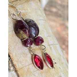 This Pink Tourmaline and Ruby dangle earrings by Earth Karma is made with love by EARTH KARMA! Shop more unique gift ideas today with Spots Initiatives, the best way to support creators.