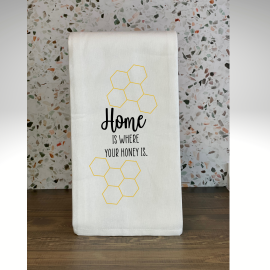 This Home Is Where My Honey Is Kitchen Towel is made with love by Virtually Em Designs! Shop more unique gift ideas today with Spots Initiatives, the best way to support creators.