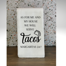 This In My House We Serve Tacos Funny Kitchen Towel is made with love by Virtually Em Designs! Shop more unique gift ideas today with Spots Initiatives, the best way to support creators.