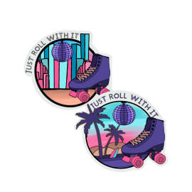 This Just Roll with it Beach or city roller skate sticker is made with love by CreativeImageryCo! Shop more unique gift ideas today with Spots Initiatives, the best way to support creators.