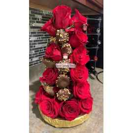 This Strawberry Rose Tower is made with love by Ana's Custom Treats! Shop more unique gift ideas today with Spots Initiatives, the best way to support creators.
