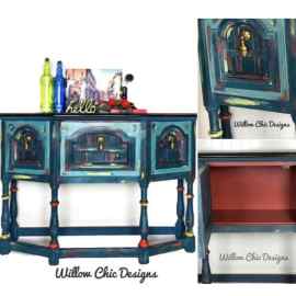This Eclectic hand -Painted Bohemian Buffet is made with love by Willow Chic Designs! Shop more unique gift ideas today with Spots Initiatives, the best way to support creators.