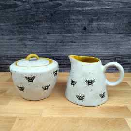 This Honey Bee Sugar Bowl and Creamer Set Decorative by Blue Sky is made with love by Premier Homegoods! Shop more unique gift ideas today with Spots Initiatives, the best way to support creators.
