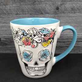 This Halloween Day of the Dead Skull Coffee Mug Tea Cup 14oz 414ml by Blue Sky is made with love by Premier Homegoods! Shop more unique gift ideas today with Spots Initiatives, the best way to support creators.