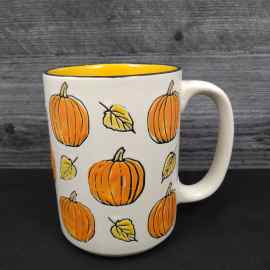 This Halloween Pumpkin Coffee Mug Fall Leaves Beverage Tea Cup 17oz 483ml by Blue Sky is made with love by Premier Homegoods! Shop more unique gift ideas today with Spots Initiatives, the best way to support creators.