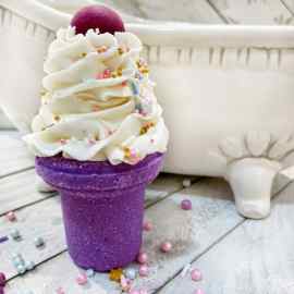 This Ice Cream Bath Bomb - Purple is made with love by Calla Lily Cosmetics! Shop more unique gift ideas today with Spots Initiatives, the best way to support creators.