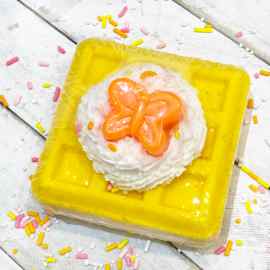 This Waffle Bath Bomb - Yellow is made with love by Calla Lily Cosmetics! Shop more unique gift ideas today with Spots Initiatives, the best way to support creators.