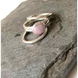 This Rose - Rose Quartz Stacking Rings (size 6) is made with love by Juli Prizant Designs! Shop more unique gift ideas today with Spots Initiatives, the best way to support creators.