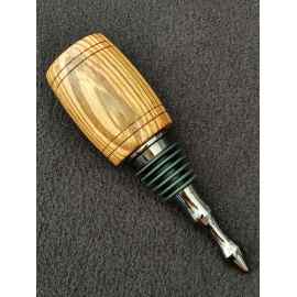 This Zebrawood Barrel Black Titanium Nitride Wine Bottle Stopper is made with love by Blackbear Designs! Shop more unique gift ideas today with Spots Initiatives, the best way to support creators.