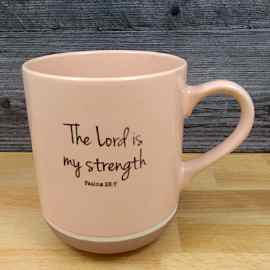 This The Lord is My Strength Religious Saying Coffee Mug 20oz 591ml Beverage Tea Cup is made with love by Premier Homegoods! Shop more unique gift ideas today with Spots Initiatives, the best way to support creators.