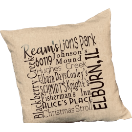 This Elburn,IL Hometown 18” Collage Pillow is made with love by Coffee & Crafts Personalized! Shop more unique gift ideas today with Spots Initiatives, the best way to support creators.
