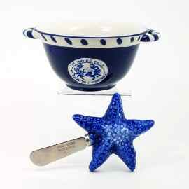 This Star Fish Butter Bowl Ceramic Blue Sky Heather Goldminc Kitchen Decor is made with love by Premier Homegoods! Shop more unique gift ideas today with Spots Initiatives, the best way to support creators.