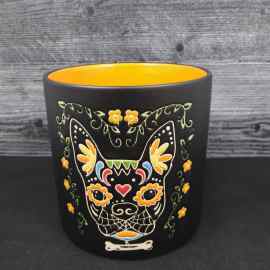 This Halloween Dog Day of the Dead Canister 5" Decorative Jar by Blue Sky Clayworks is made with love by Premier Homegoods! Shop more unique gift ideas today with Spots Initiatives, the best way to support creators.