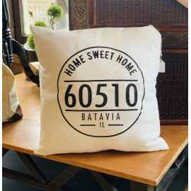 This Town/Zip Code Home Sweet Home 18” Pillow is made with love by Coffee & Crafts Personalized! Shop more unique gift ideas today with Spots Initiatives, the best way to support creators.