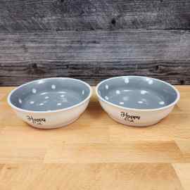 This Happy Cat Water Food Bowl Set Embossed Treat Dish With Grey White Polka Dots is made with love by Premier Homegoods! Shop more unique gift ideas today with Spots Initiatives, the best way to support creators.
