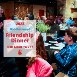 This 2023 Friendship Dinner Ticket- Adults (17+) is made with love by My Super Powers Foundation! Shop more unique gift ideas today with Spots Initiatives, the best way to support creators.