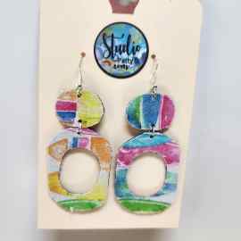 This Fishhook Pierced Earrings - Rainbow colors drop oval hoop is made with love by Studio Patty D! Shop more unique gift ideas today with Spots Initiatives, the best way to support creators.