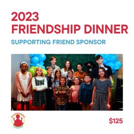 This 2023 Friendship Dinner: Supporting Friend Sponsor is made with love by My Super Powers Foundation! Shop more unique gift ideas today with Spots Initiatives, the best way to support creators.