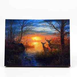 This Deer by Water at Dawn LED Light Up Lighted Canvas Wall or Tabletop Picture Art is made with love by Premier Homegoods! Shop more unique gift ideas today with Spots Initiatives, the best way to support creators.