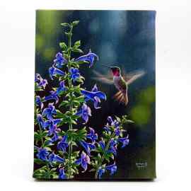 This Hummingbird and Blue Flower LED Light Up Lighted Canvas Wall or Tabletop Picture is made with love by Premier Homegoods! Shop more unique gift ideas today with Spots Initiatives, the best way to support creators.